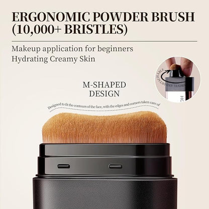 zeesea Multi-Use Makeup Stick - Essence, Concealer, Face Creams, Long-lasting Smooth Skin Coverage, Brighten Skin Color, 0.45oz (12.8g) with Foundation Brushes