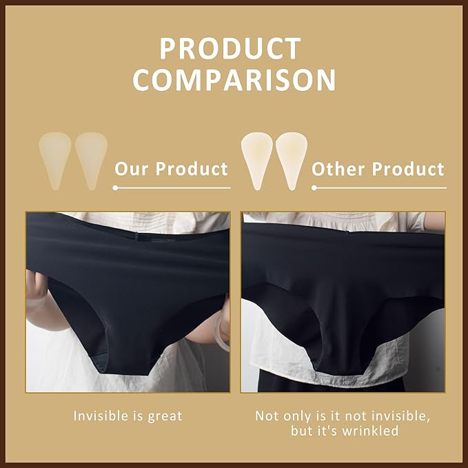 Drop-Shaped Camel Toe Concealer | Invisible, Seam-Free Protector | Reusable PU Film & Silicone for Women’s Swimwear, Leggings & Activewear (3-Pack)