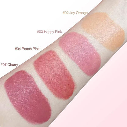 Soft Cream Liquid Blush, Creamy Dewy Blush Lightweight Blendable Glowing Blush Stick with Cushion Applicator,Natural Silky Smooth Moisturizing Blush Makeup,Cruelty-free,04 Peach Pink