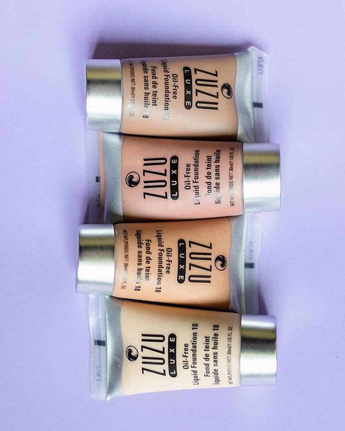 Zuzu Luxe,Oil Free Liquid Foundation (L -14),1 fl oz,Infused with vitamins A,E, aloe to keep skin supple and resilient.Natural, Paraben Free, Vegan, Gluten-free, Cruelty-free, Non GMO.