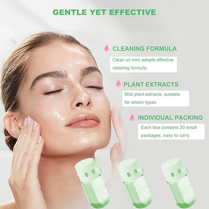 20Pcs Cleansing Oil Mini,Portable Natural Makeup Remover Oil,Nourishing and Gentle for All Skin Types,Camellia,2 ml/0.07 fl.oz