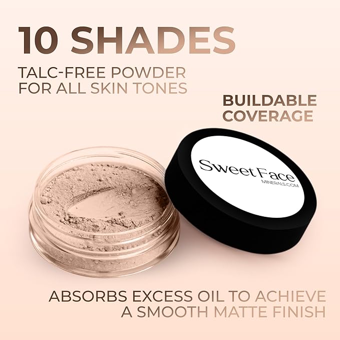 LIGHT Foundation (30g Full Size Sifter Jar) Matte Mineral Makeup Loose Powder Bare Face Full Coverage Long Lasting All Natural Noncomedogenic for All Skin Types Airbrushed Finish SPF 30
