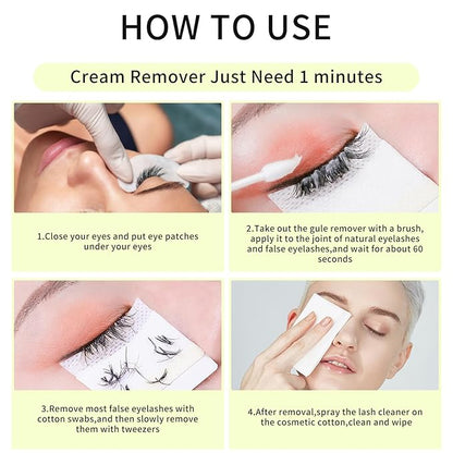 Eyelash Extension Remover Cream Eyelash Adhesive Remover, Low Irritation Cream for Sensitive Skin Professional Eyelash Extensions Dissolves for Salon,10g/0.35Oz (Cantaloupe)