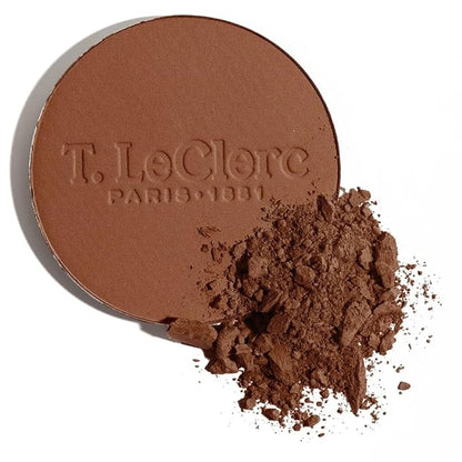 T.LeClerc Rice Compact Powder – Anti-Aging Pressed Powder with Brown Rice Ferment – Long-Lasting Natural Matte Finish – Moisturizing | Non-Comedogenic Face Powder (CHÂTAIGNE, 9G)