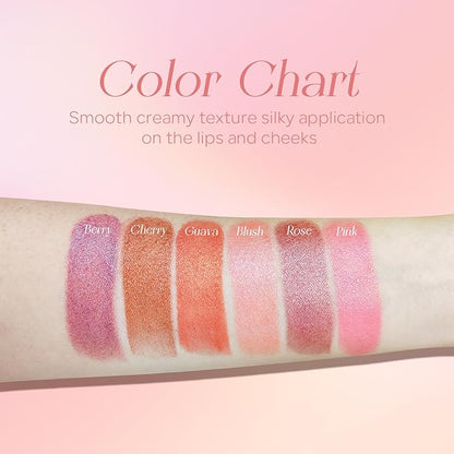 Mineral Color Balm, SPF 35 Multi Color Stick for Lips, Cheeks& Eyes, Blendable Creamy Lightweight Formula, Buildable Shimmer Finish, Multiuse Makeup Stick, Rose