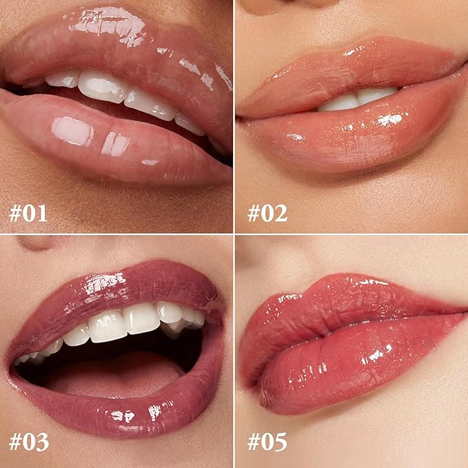 Glitter Lip Gloss, Clear Lip Glow Gloss, Hydrating And Moisturizing, Lip Gloss For Women With High Shiny Finish