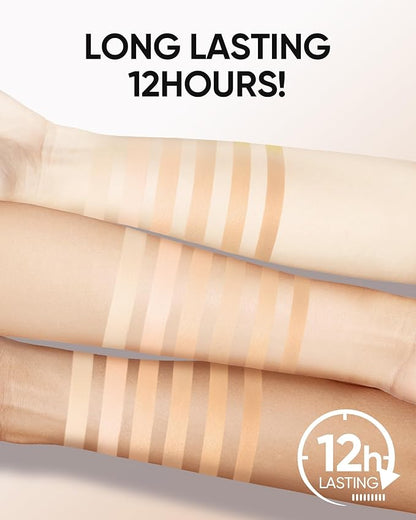 Cushion Foundation | Cover All Perfect Air Cushion | SPF 35 PA++++ | Oil-Control Waterproof Fondation Sweatproof Matte Finish Poreless Foundation Flawless BB Cream CC Makeup