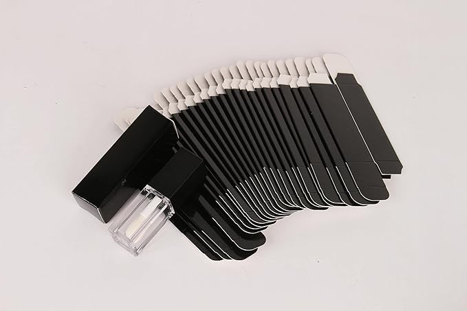 25pcs 25 * 25 * 86mm Craft Paper Box for Lip Gloss Tubes - 350gms Lipstick Packaging - Pink & Black