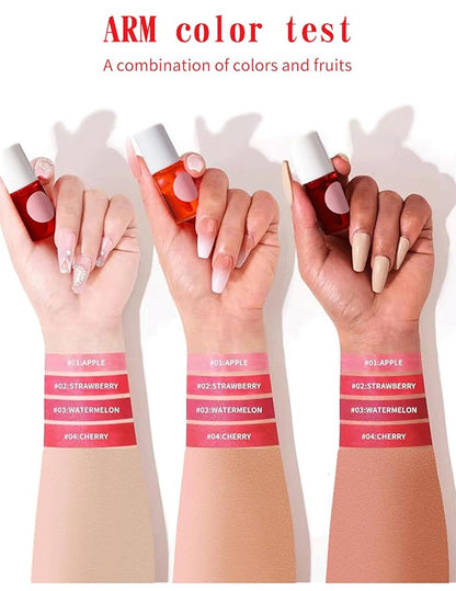 Lip Tint Stain Set, Long Lasting Lip Makeup, Gloss bling Non-sticky (4 Colors)