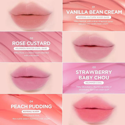 lilybyred Sweet Liar Milky Tint | Korean Moisture Matte Lip Stain, Milk Foam Texture, Hydro-Matte Barrier, Blurring Soft, Lightweight, Long-Lasting, Smudge-Proof, 0.14 oz. (01 Vanilla Bean Cream)