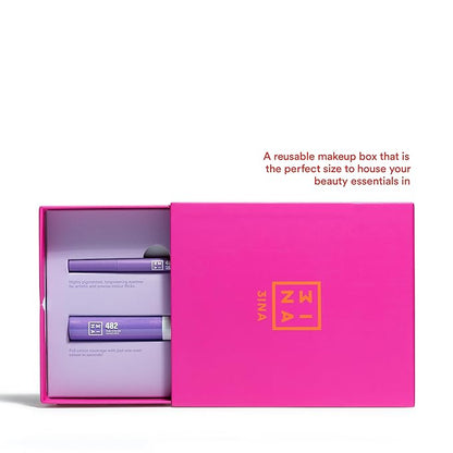 3INA MAKEUP - The Vibrant One Kit - Purple - Perfect Purple Set - The Colour Pen Eyeliner 482 + The Colour Mascara 482 - Durable and Bright Colour - Makeup Set - Vegan - Cruelty Free
