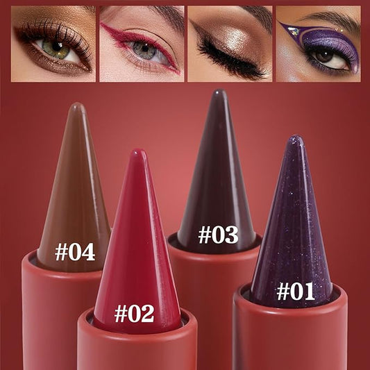 Gradient Matte Lipstick Lip Liner, Eyeliner, Eyebrow Pencil, Flawless Contour Gradual Ombre Effect Crayon Lip Pencil, Long lasting Waterproof Non-Smudging Lip Combo Set(Matte Coffee)