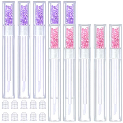 Empty Lip Gloss Tubes,10PCS Lip Gloss Tubes 3ml Diamond Lip Gloss Tubes Empty Lip Gloss Making Supplies for DIY Beginner Makeup & Travel, Lip Gloss Containers Empty Lip Gloss Bottles
