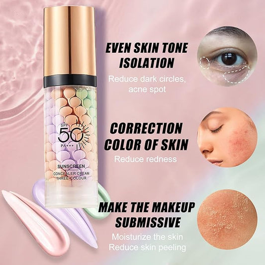 Hydrating Face Primer for Makeup, One Step Color Corrector Isolation Cream, Makeup Primer for Face, Skin Tone Correcting Oil-Control, Long Lasting Foundation (Primer 02+03, 80g)