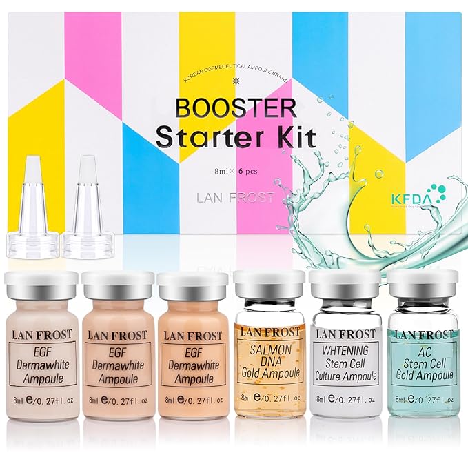 BB Facial Glow Starter Kit Hydration Serum Foundation Skincare Mix 0.27oz Hydration Ampoule and Essence Foundation 12 Vials Glow Pigment Skincare Kit (Mix color)
