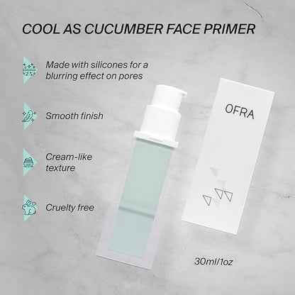 OFRA Cool As a Cucumber Face Primer | Moisturizing Primer for Face Before Makeup Application | Smooths, Blurs, and Preps Skin for Flawless Makeup | Long-Lasting Hold and Shine Control | 1oz/30ml