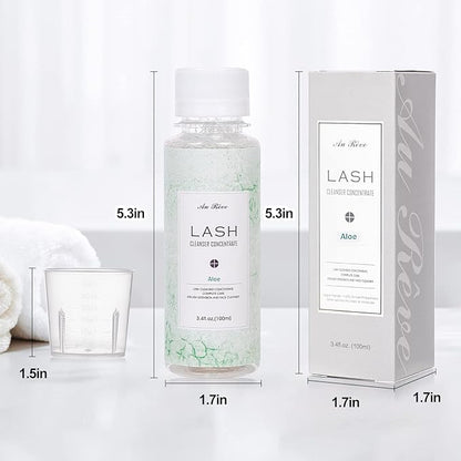 Eyelash Cleanser Concentrate 100ml Lash Extension Shampoo Oil-Free Eyelash Extension Shampoo with Salon Home Care -Makes 20 Bottles 60ml Lash Shampoo, Aloe
