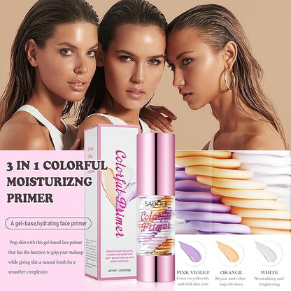 3 In 1 Primer for Face Before Makeup, Transparent Makeup Base Isolation Cream, One Step Moisturizing Face Primer, Blurs Imperfections Oil Control & Evens Skin Tone