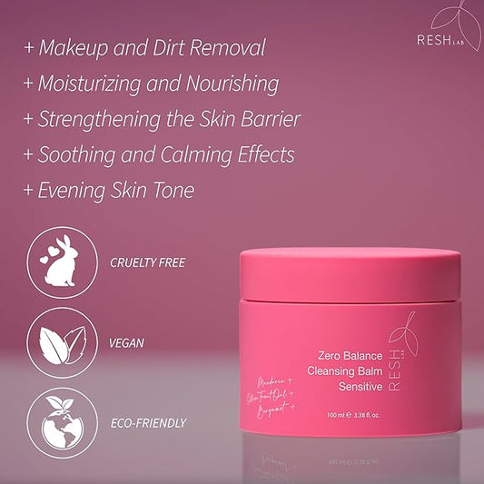 Cleansing Balm for Sensitive Skin – 100ml | Hypoallergenic Makeup Remover with Sweet Almond, Moringa & Neem Oil | Melts Away Waterproof | Hydrating Cleanser for All Skin Types