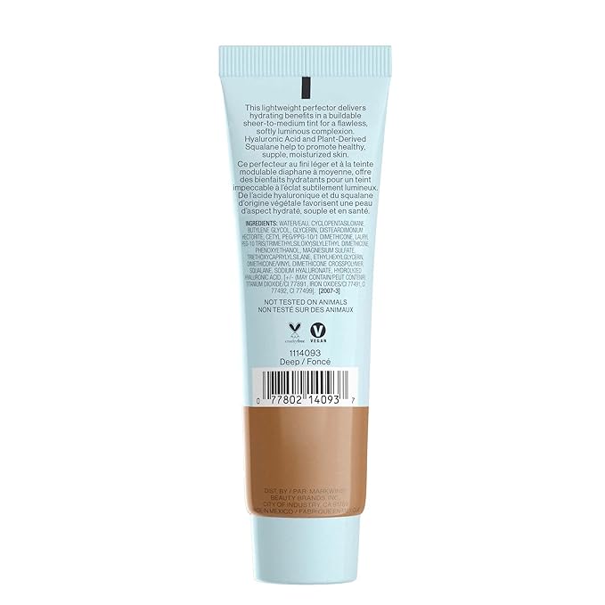 wet n wild Bare Focus Tinted Hydrator Matte Finish, Deep | Oil-Free | Moisturizing Makeup | Hyaluronic Acid | Sheer To Medium Coverage (Pack of 2)