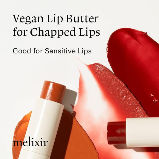 Melixir Vegan Lip Butter #01 Agave(Clear) (+11 more colors), Bee Free, Petrolatum Free, Deep Nourishing Plant-Based Vegan Chapstick, Lip Balm for Dry, Cracked and Chapped Lips