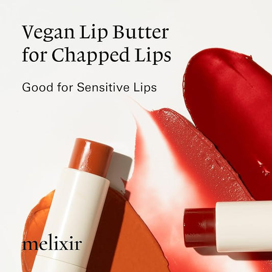Melixir Vegan Lip Butter, Mothers Day Gifts, Vintage Lust(Tinted) (+17 more colors) 0.13oz, Bee Free, Petrolatum Free, Deep Nourishing Plant-Based Vegan Chapstick