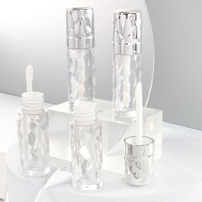 COSIDEA 16pcs Round 5ml 0.17oz silver Empty lip gloss tubes with wand prismatic Lipgloss tube containers for lip oil packing