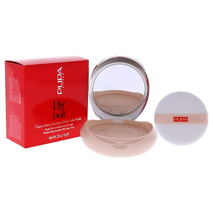 PUPA Milano Like A Doll Loose Powder 003 Natural Beige - Soft Powder for Smooth, PHOTOREADY Complexion - Enriched with Hydrating Cottonseed Extract - Blurs FIne Lines and Uneven Texture - 0.32 oz