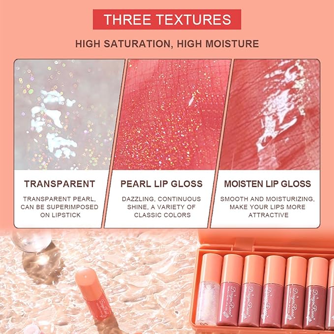 10 Colors Lip Tint Stain Set, Korean Plumping Lip Gloss Watery Lip Stain, Multi-use for Mini Liquid Lipstick & Cheek Tint Long Lasting Vivid Color #01