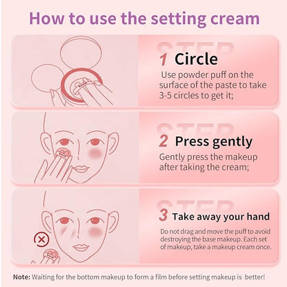 Jelly Pressed Setting Powder, Oil Control Face Pressed Powder for Makeup, Powder-free Makeup Setting Cream, Flawless Matte Long Lasting Finishing Lightweight Waterproof Face Cosmetics 0.24 Oz