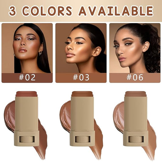 Foundation Stick Beauty Balm Serum Boosted Skin Tint, Solid Tinted Moisturizing Serum Contour Stick Foundation Face for Women, for Face Natural Makeup (06, 18g)