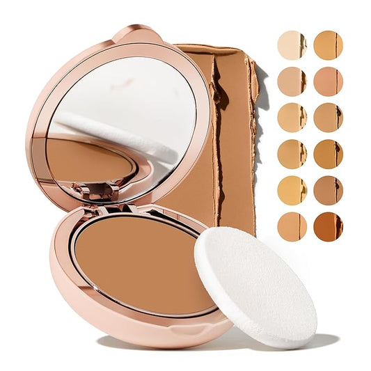 Toty by Sofia Vergara - Ilumina CC Creamy Compact SPF 50+ Rosita Bag Vegan Soft Leather Makeup Bag + Ilumina Brush - CC cream foundation with spf 50 - MAKEUP - 4C Bundle