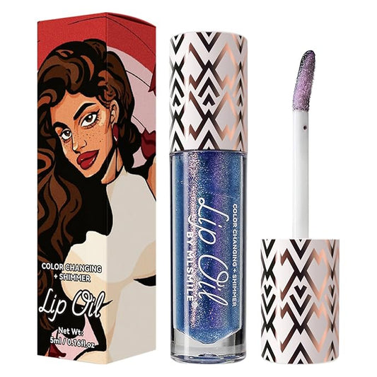 Boss Up Color Changing Lip Oil, Shimmering Temperature Color Changing Lip Gloss Tinted Lip Stain, Long Lasting Nourishing Moisturizing Lip Glow Oil for Lip Care (04#)