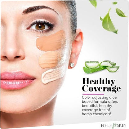 Fifth & Skin: Better’n Ur Skin Liquid Foundation (HONEY TAN) - Natural, Organic, Vegan, Cruelty-Free - Gluten-Free Beauty with Buildable Coverage and Palm-Free Luxury - 1 oz