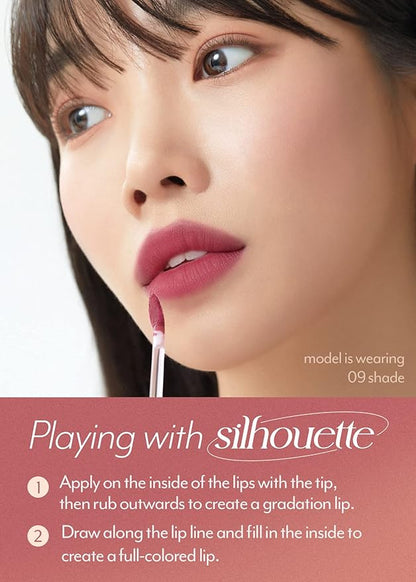 I'M MEME Matte Velvet Tint - Lip Silhouette 06 Preppy Brick (Deep Red Shade) | Vivid Color, Long Lasting, Moisturizing & Hydrating, Light-weight, Neutral Lip Stain Mousse, 4mL