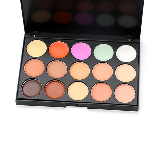15 Colors Cream Contour Face Concealer Palette, FantasyDay Long Lasting Full Hydrating Coverage Conceals Corrects Foundation Camouflage Makeup Gift Set for Correcting Dark Circles Acne Blemish #3