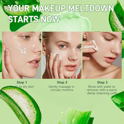 Cleansing Balm Makeup Remover, Melting Removing Cream for Stubborn Makeup and Mascara Remover, Natural Deep Cleansing Balm for Impurities Pore Cleanser, Facial Hydrating Gel Korean Skin Care, 2.65 oz