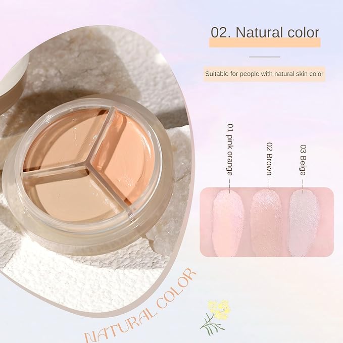 Novo 3-Color Concealer Palette - Full Coverage for Dark Circles, Acne Scars & Blemishes, Hydrating & Buildable Formula, Waterproof & Long-Lasting, Lightweight Smooth Concealer for All Skin Types