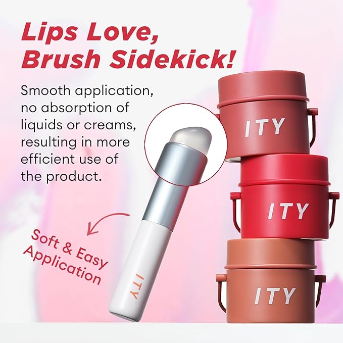 ITY Velvet Matte Finish Lip Stain-Mousse Textured Pudding Pot Lip Clay with Brush, Nude Shade, Dual-Use as Lipstick and Blush, Conceals Lip Lines, Rich Pigment, 0.21 oz (6g) in Terracotta Kiss