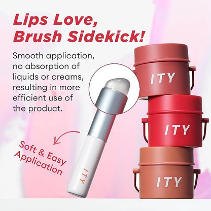 ITY Velvet Matte Finish Lip Stain-Mousse Textured Pudding Pot Lip Clay with Brush, Nude Shade, Dual-Use as Lipstick and Blush, Conceals Lip Lines, Rich Pigment, 0.21 oz (6g) in Sandalwood Rose