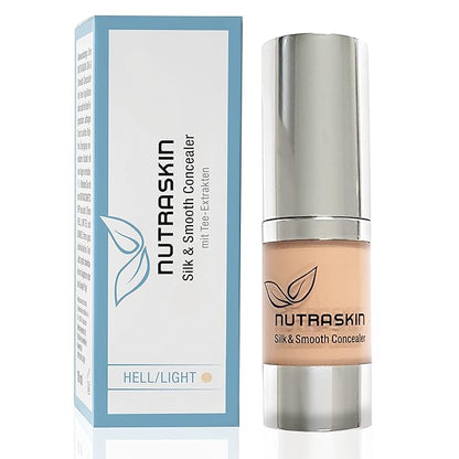 Nutraskin Silk & Smooth Concealer light - Natural Liquid Concealer for a Flawless Complexion I Concealer for Dark Circles, Skin Blemishes, Under Eyes, Wrinkles I Made in Germany I 10ml