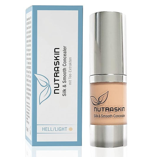Nutraskin Silk & Smooth Concealer light - Natural Liquid Concealer for a Flawless Complexion I Concealer for Dark Circles, Skin Blemishes, Under Eyes, Wrinkles I Made in Germany I 10ml