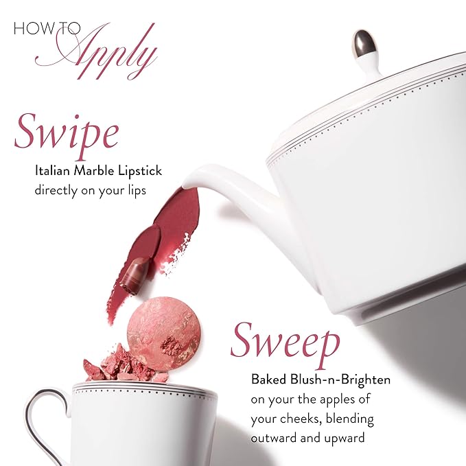 LAURA GELLER NEW YORK It's a Pink Thing Marbleized Makeup Collection - Limited Edition Blush & Lipstick Gift Set - Marbleized Baked Blush & Hydrating Lipstick - Perfect for Mother's Day Gifting