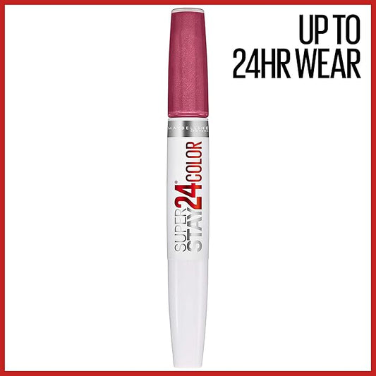 Maybelline Super Stay 24, 2-Step Liquid Lipstick Makeup, Long Lasting Highly Pigmented Color with Moisturizing Balm, Timeless Rose, Pink, 1 Count