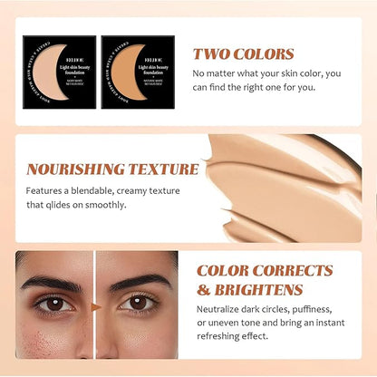 Inauguratei Under Eye Brightener,Waterproof Under Eye CC Concealer for Dark Circles,Long-Lasting Oil Control Dark Circle Corrector Foundation Cream,Tired Skin Color Correcting Brightener & Primer