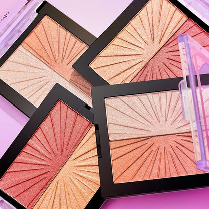 wet n wild MegaGlo Blushlighter, Blendable Blush & Highlighter Set, Shimmery Metallic Finish, I Met Someone