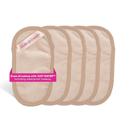 The Original MakeUp Eraser Mini PRO 5-pack, Erase All Makeup With Just Water, Including Waterproof Mascara, Eyeliner, Foundation, Lipstick, Sunscreen and More! Sweet Cream, 5ct.