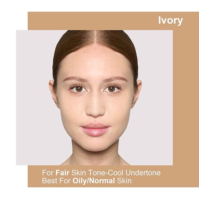 FV Waterproof Foundation, Medium Coverage, Oil-free & Long Lasting, Lightweight, Matte Foundation for Oily/Normal Skin, Transfer Proof Liquid Foundation Makeup, 30g, Ivory