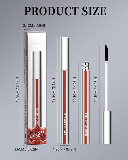 Peel Off Lip Stain Long Lasting, Lip Liner Stain Peel Off for Women Tattoo Lipstick Waterproof Lip Gloss Matte Finish Peel Off Lip Liner Lip Stain High Pigmented Transfer-Proof Lip Makeup, Mauve