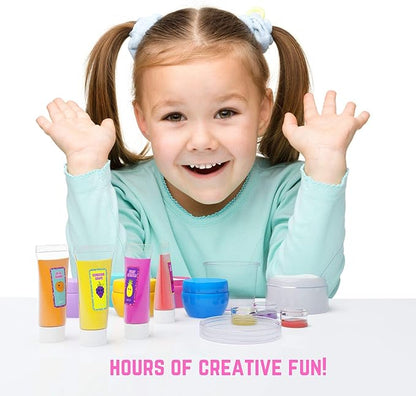 GirlZone Lip Balm Making Kit, 25-Piece Makeup and Lip Gloss Set with Glitters, Stickers & More, Fabulous Girls Toys Age 8 & Great Gift Idea for Kids